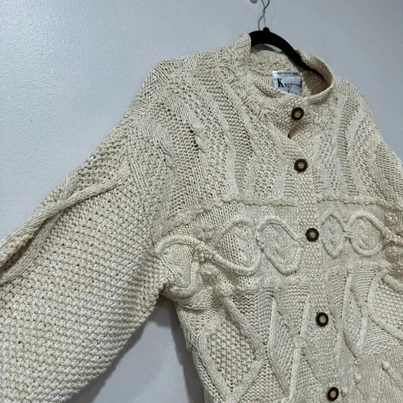 Knitting needles silk blend cardigan Medium - Picture 4 of 10